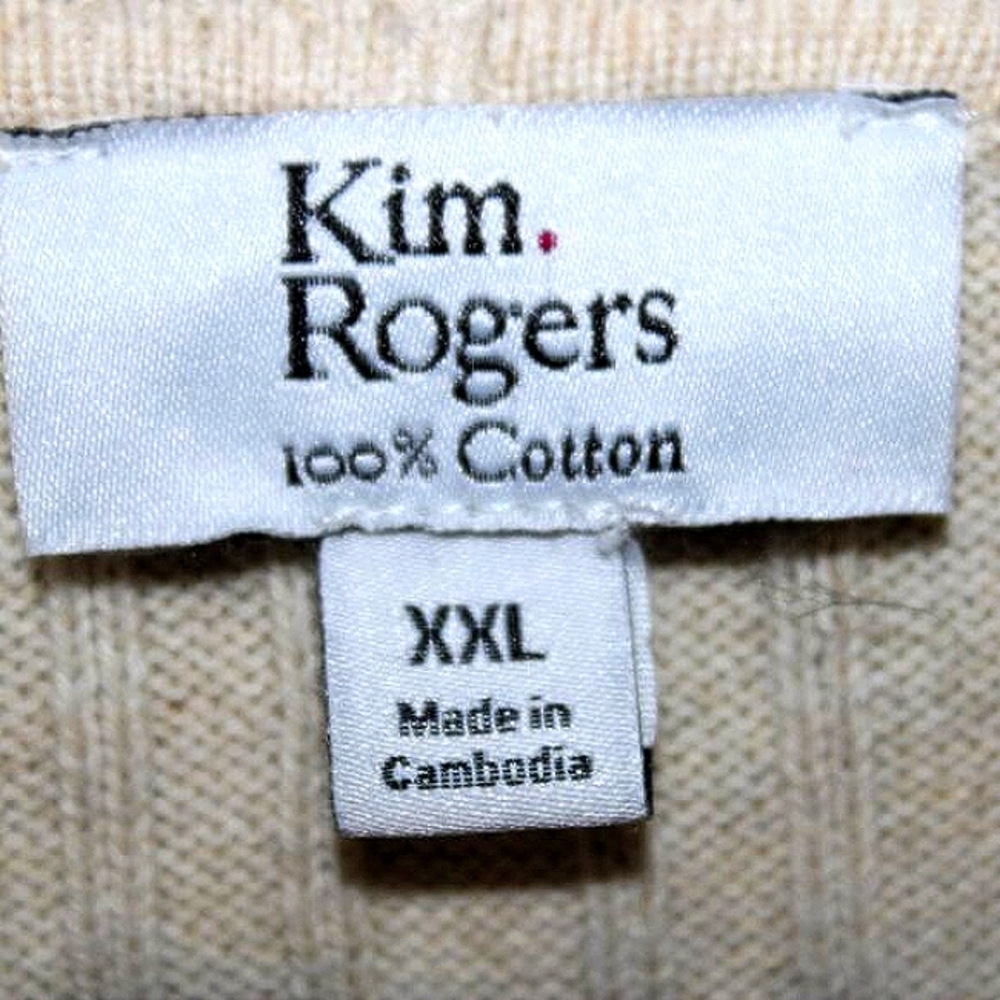 Kim Rogers Mock Neck Rib Knit Sweater Cotton XXL - Picture 5 of 5